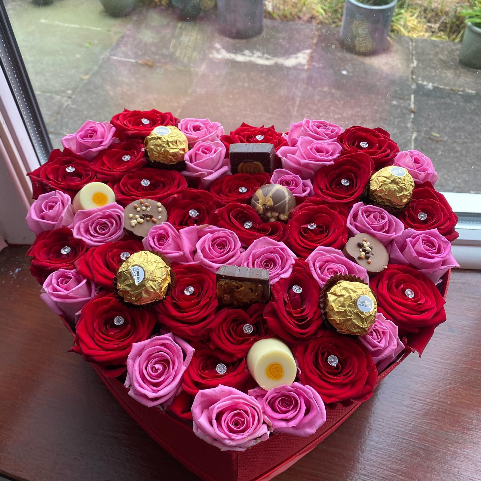 Heart Chocolate & Rose Box