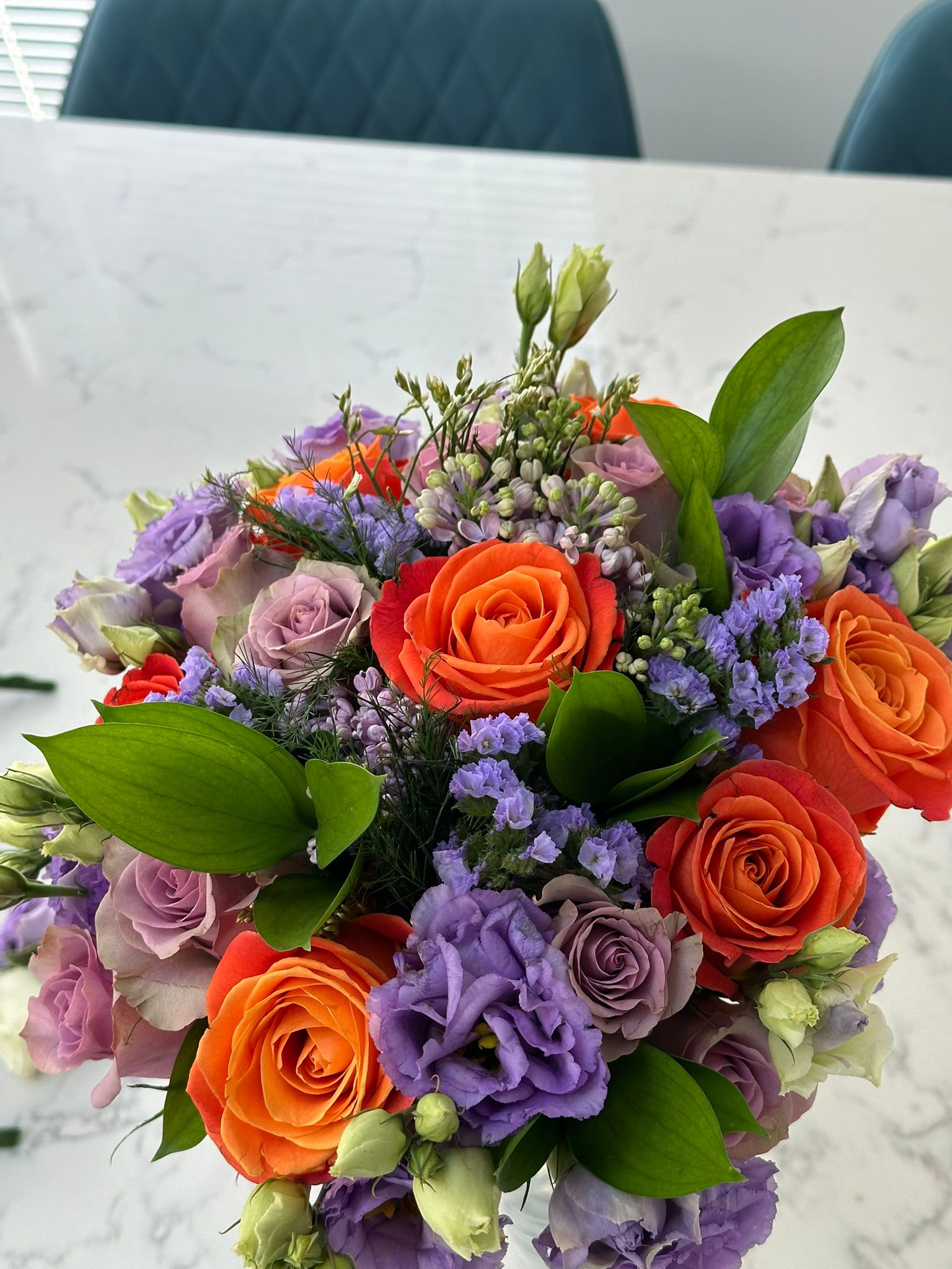Orange & Purple Mixed Bouquet