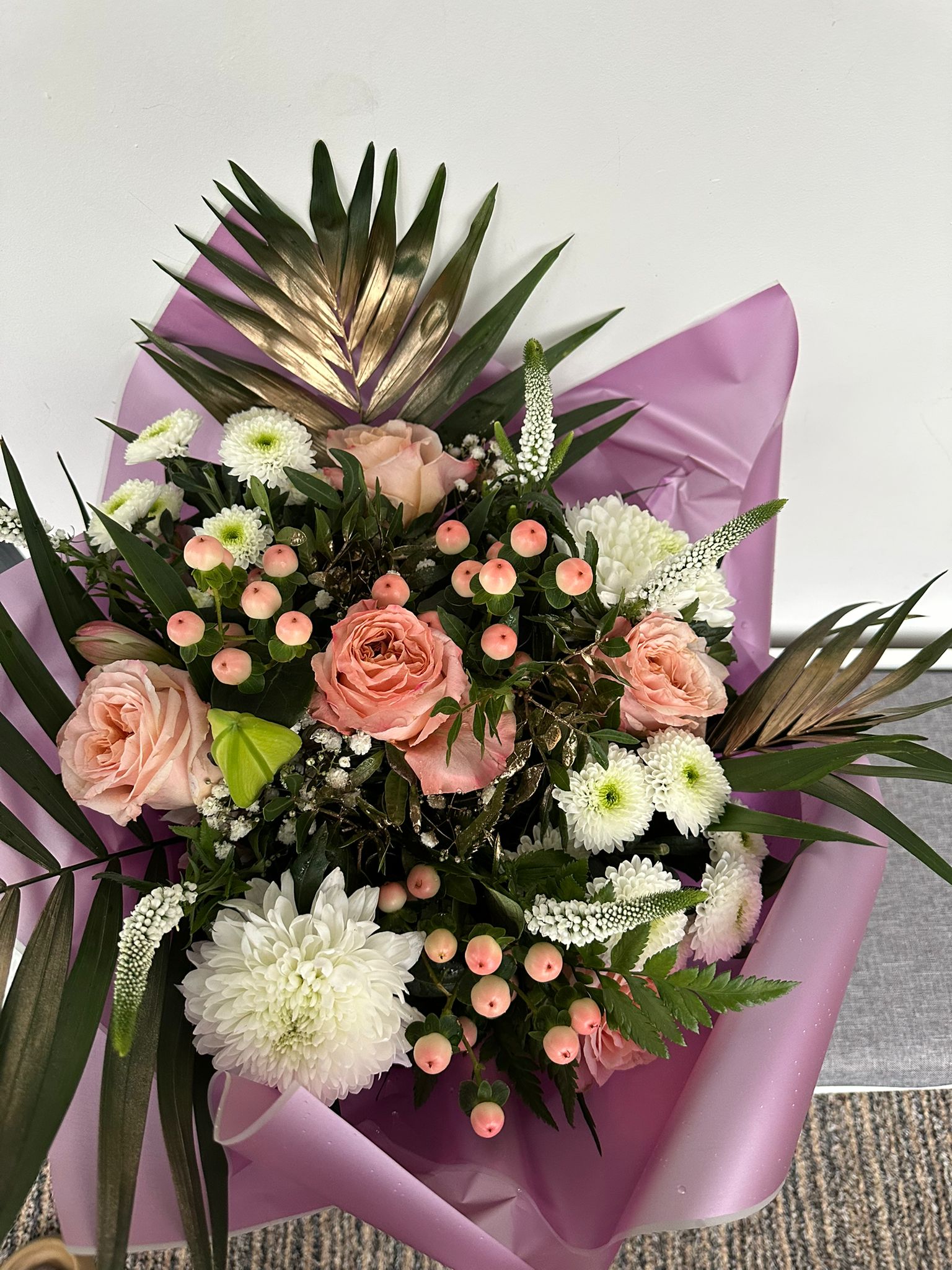 Peach & White Tropical Bouquet