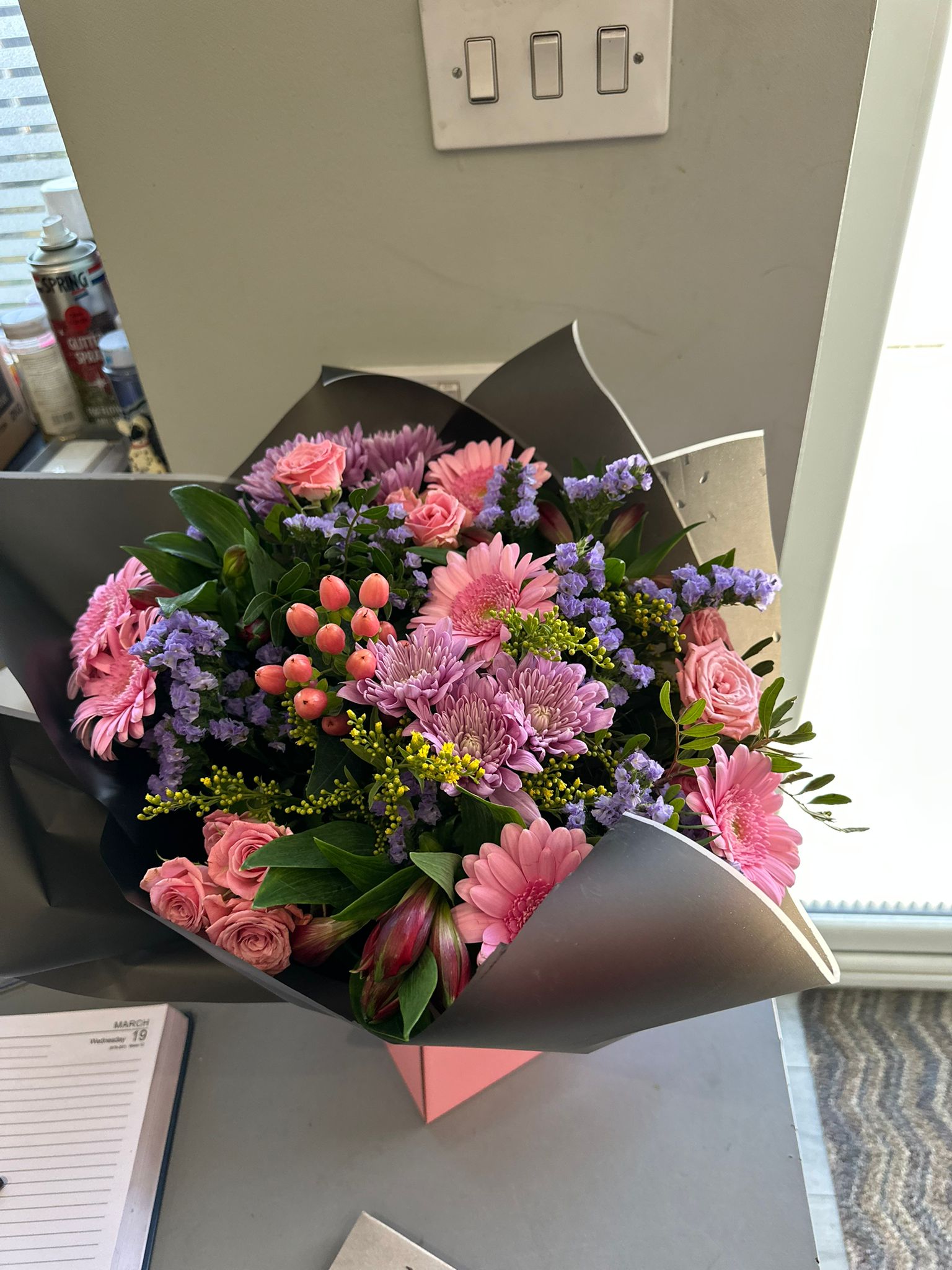 Pink & Purple Mixed Celebration Bouquet