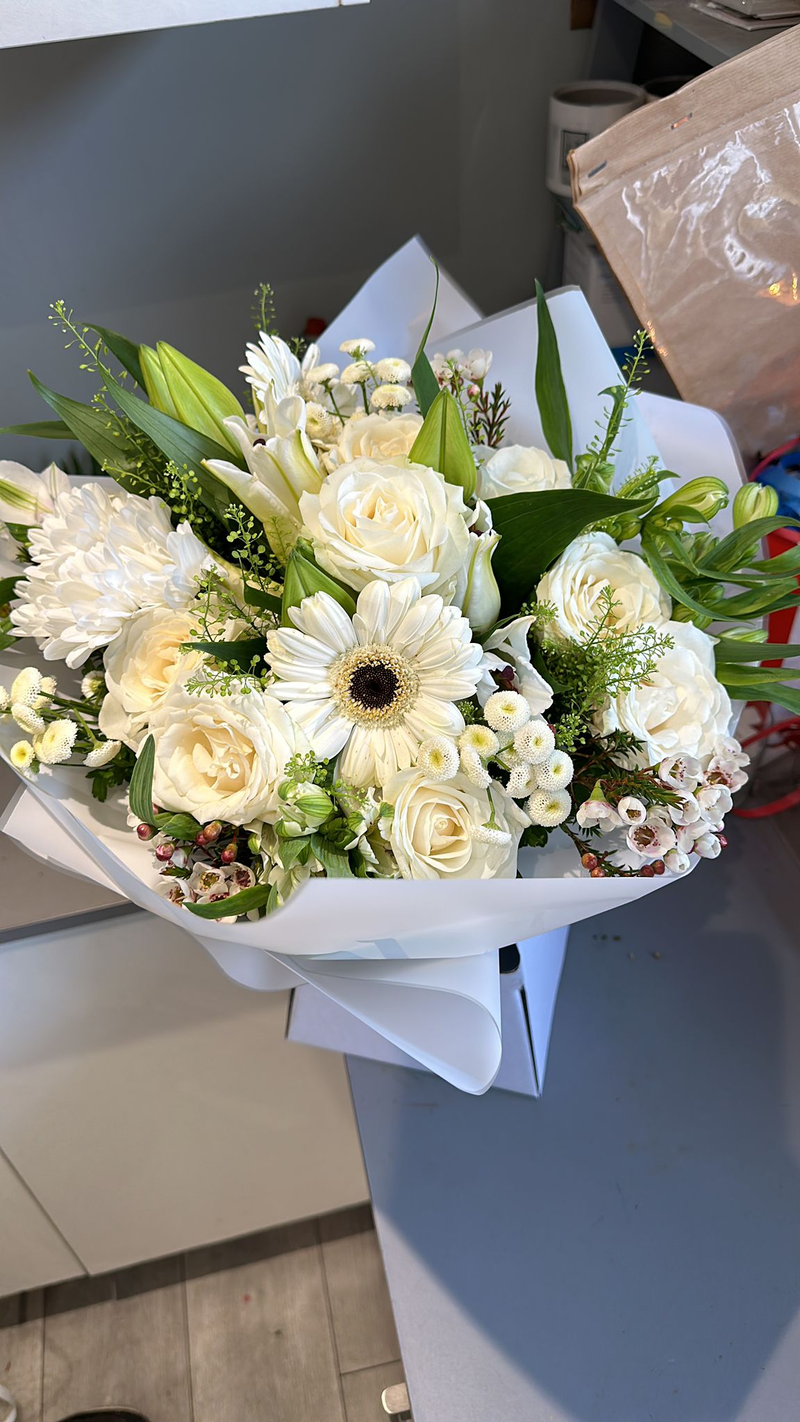 White Sympathy Bouquet